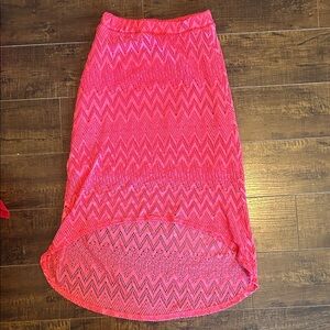 Lily Bleu Hot Pink Chevron High-Low Skirt